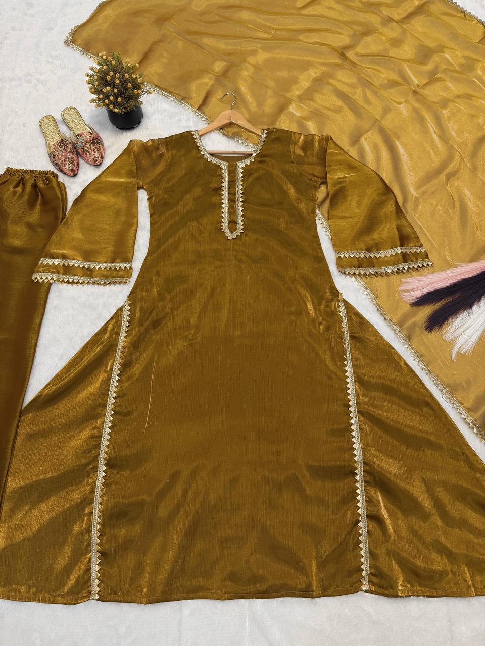 The Majestic Mustard Lustrous Gala Ensemble